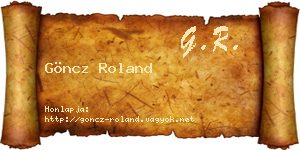 Göncz Roland névjegykártya