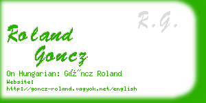 roland goncz business card